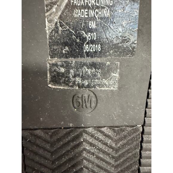 GUESS Black Faux Fur Cuff Winter Boots Size 6M Warm Mid Calf Suede Style Booties - Picture 8 of 9